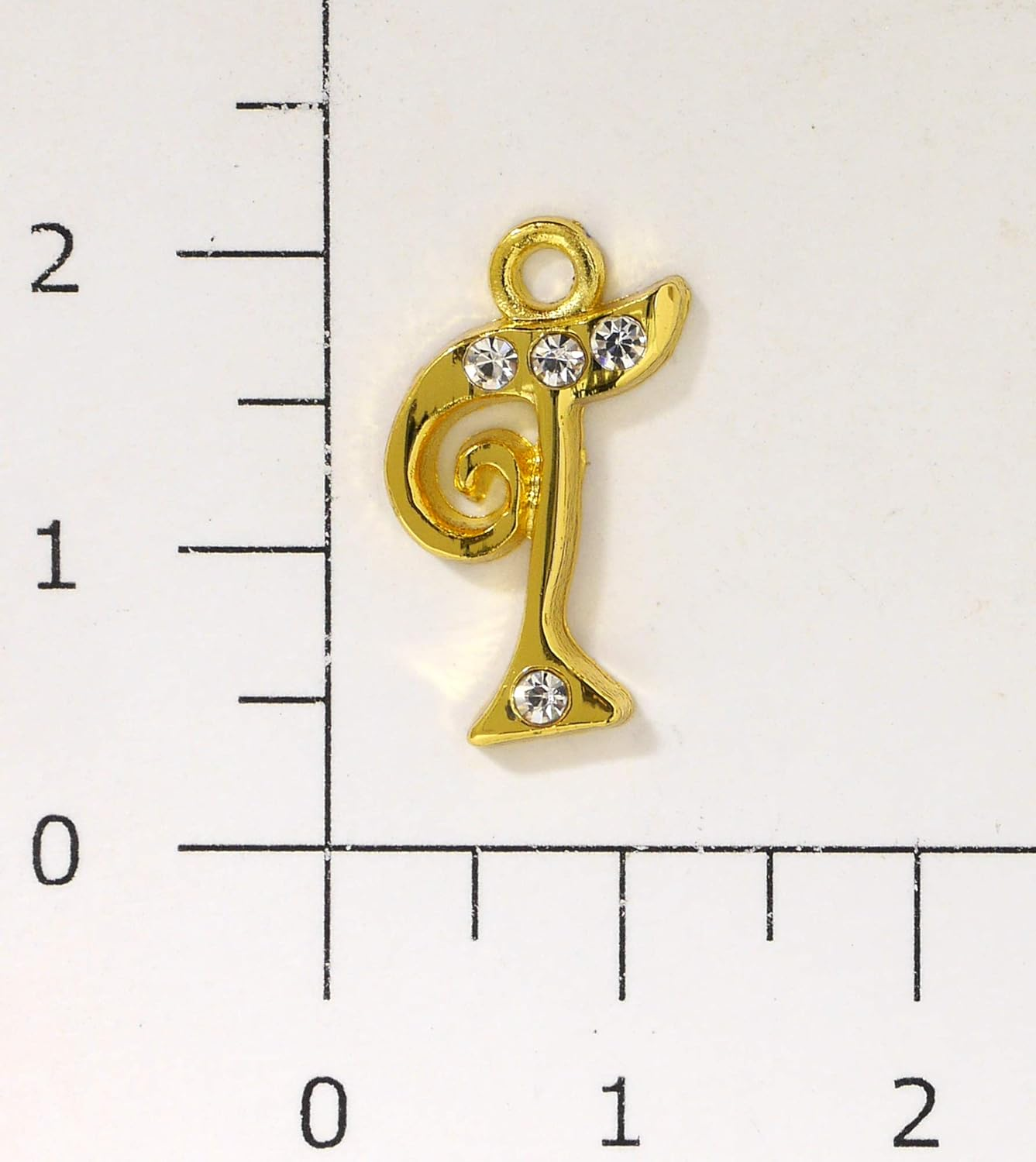 Sofia Co, Ltd. B-43-G Accessory Parts, Alphabet, Rhinestone, with Can, 0.7 Inches (17 Mm), Gold, T, 1 Piece