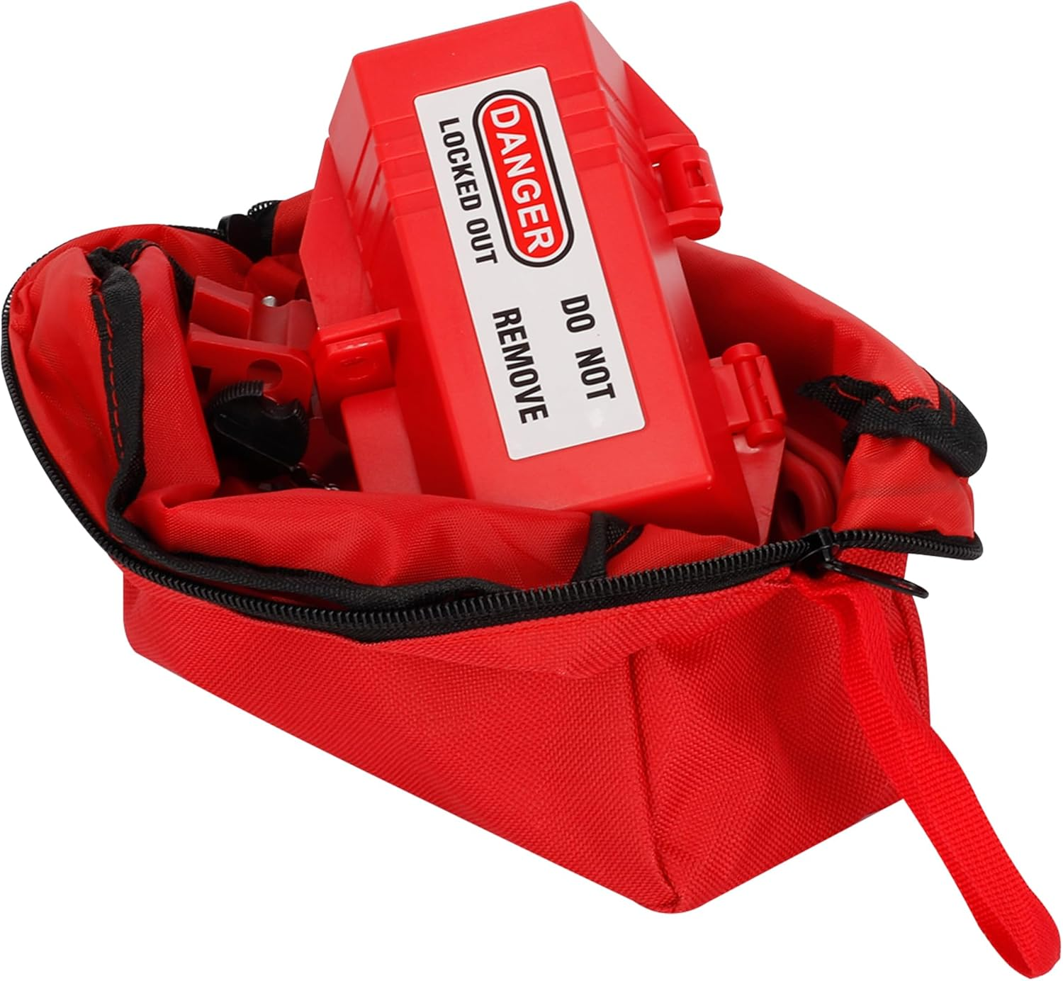 BEELUCK Electrical Lockout Tagout Kit, Includes Loto Padlocks, Plastic Hasp, Steel Hasp, Circuit Breaker Lockouts, Plug Lockout, Lockout Tagout Tags, Nylon Zip Ties and Carry Bag image number 1