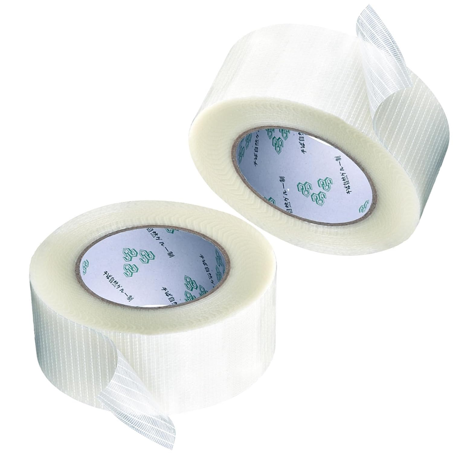 Yeanifeana 2 Rolls Fiberglass Tape (25Mm X 50M), Reinforced Strapping Tape with Filament for Fixing, Binding, Sealing, Durable, Waterproof Adhesive Tape, 100M Total Length