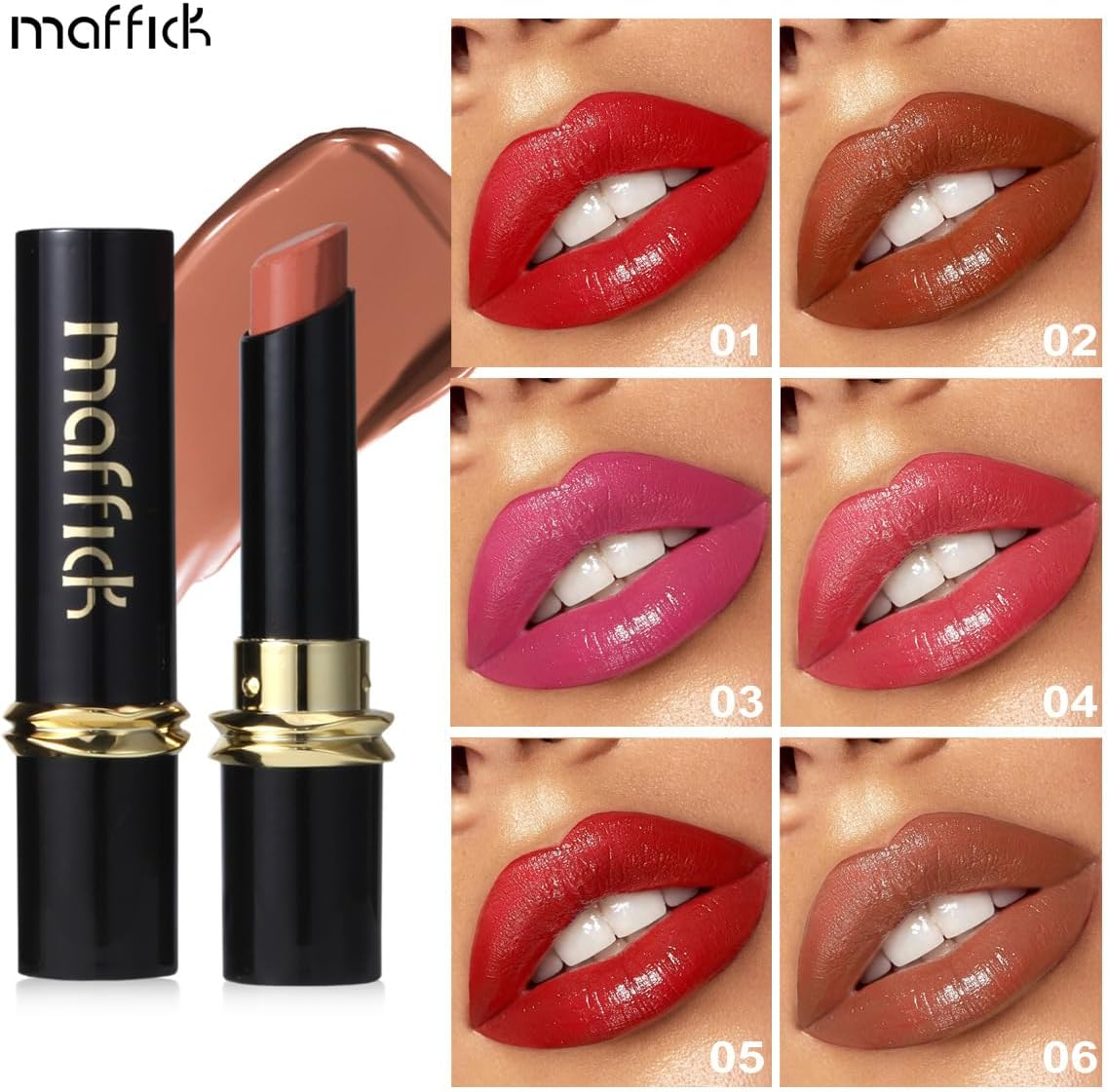 Maffick Lip Glaze Liquid Lipstick: Long-Lasting, Non-Sticking, Waterproof Lip Gloss (04, 23G) - 03 image number 2