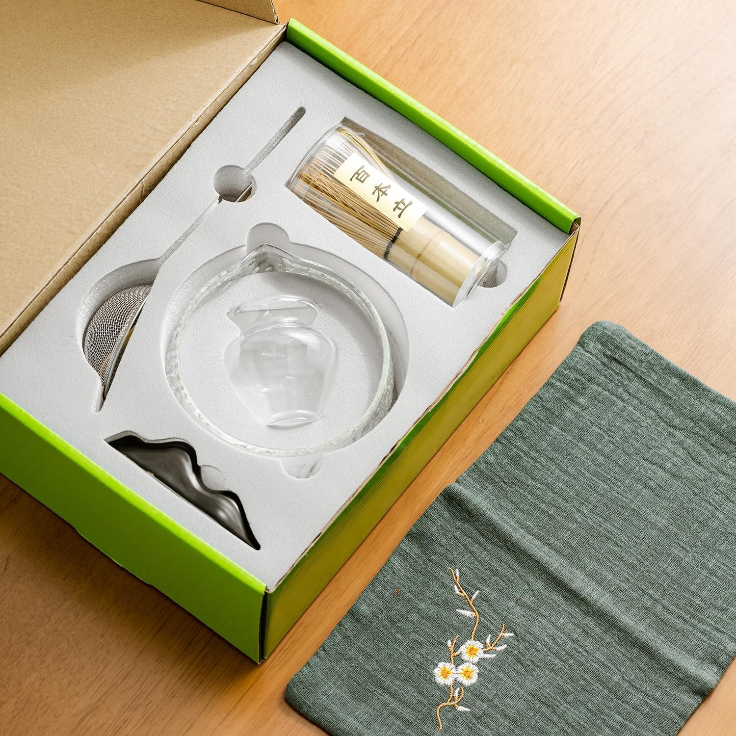 Matcha Whisk Set 7 Piece Japanese Home Use Glass Transparent Set for Home Do-It-Yourself Matcha Tea, Coffee Drinks, Kitchen Helper for Friends and Family image number 5