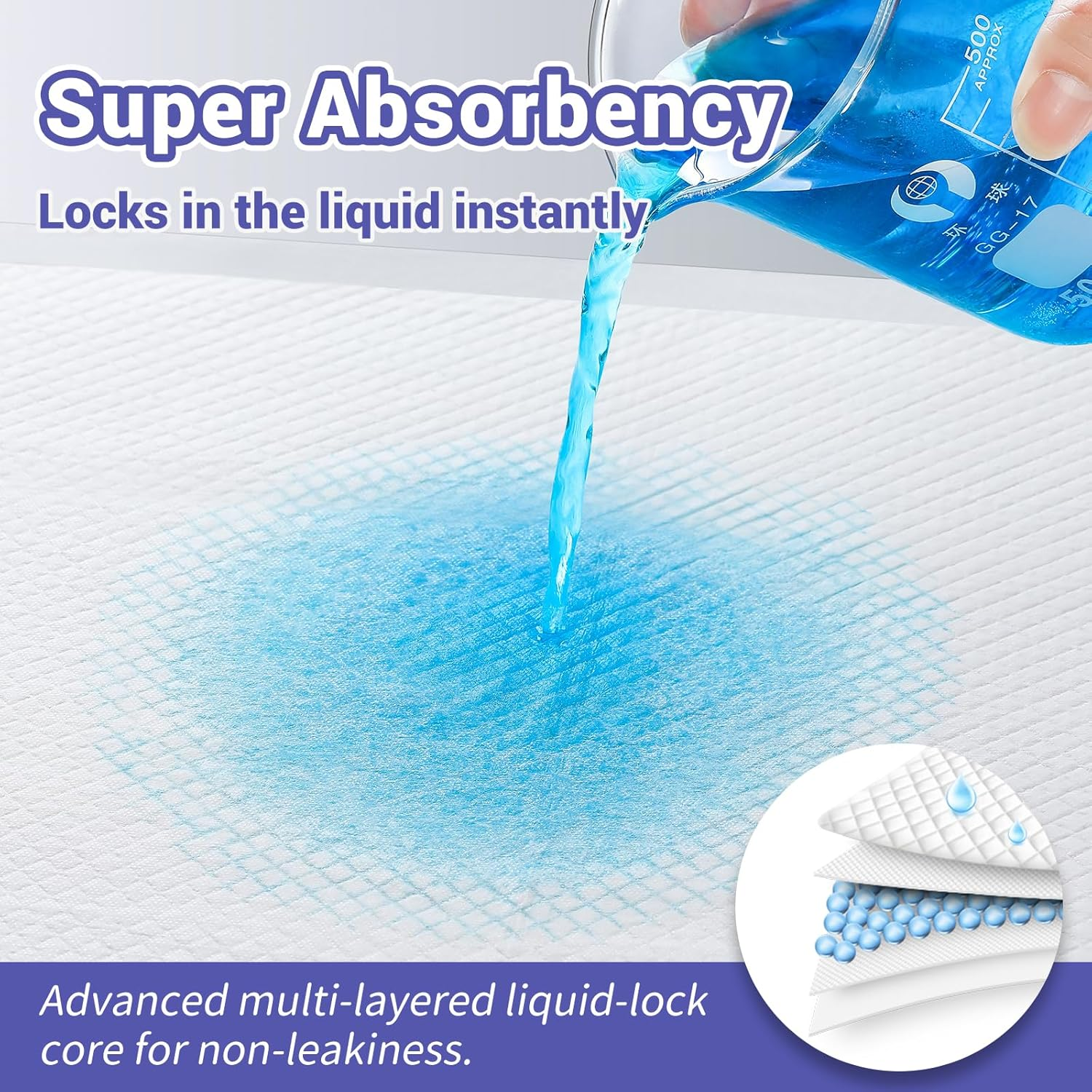 100 Pack Disposable Changing Pads for Baby [24" X 18"] Super Absorbency Disposable Underpads Large Toddler Pads Absorbent Fluff Protective Bed Pads Disposable Diaper Changing Pads, Leakproof image number 3