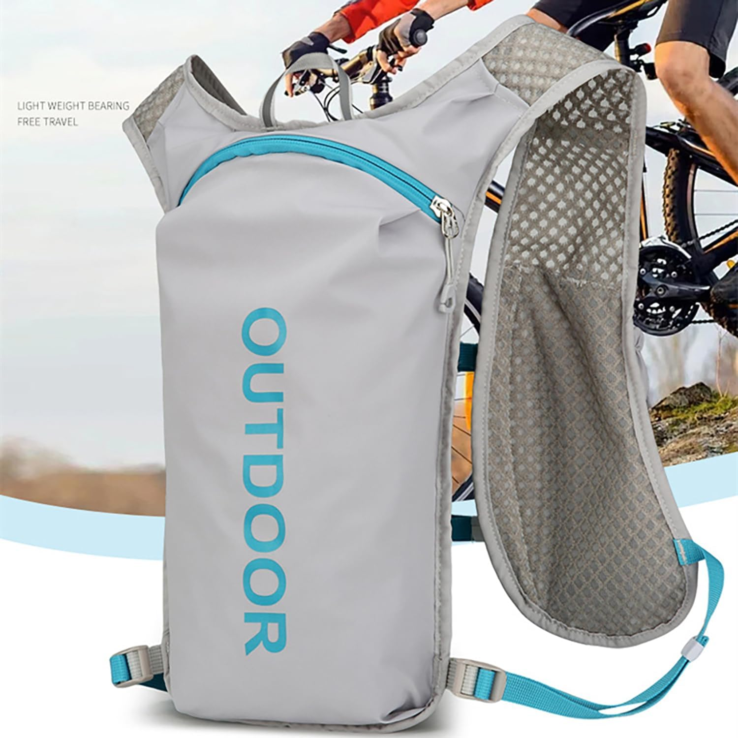 Running Hydration Vest for Men Women, Lightweight Water Running Vest with Water Bladder Bag Daypack for Hiking, Running, Cycling image number 4