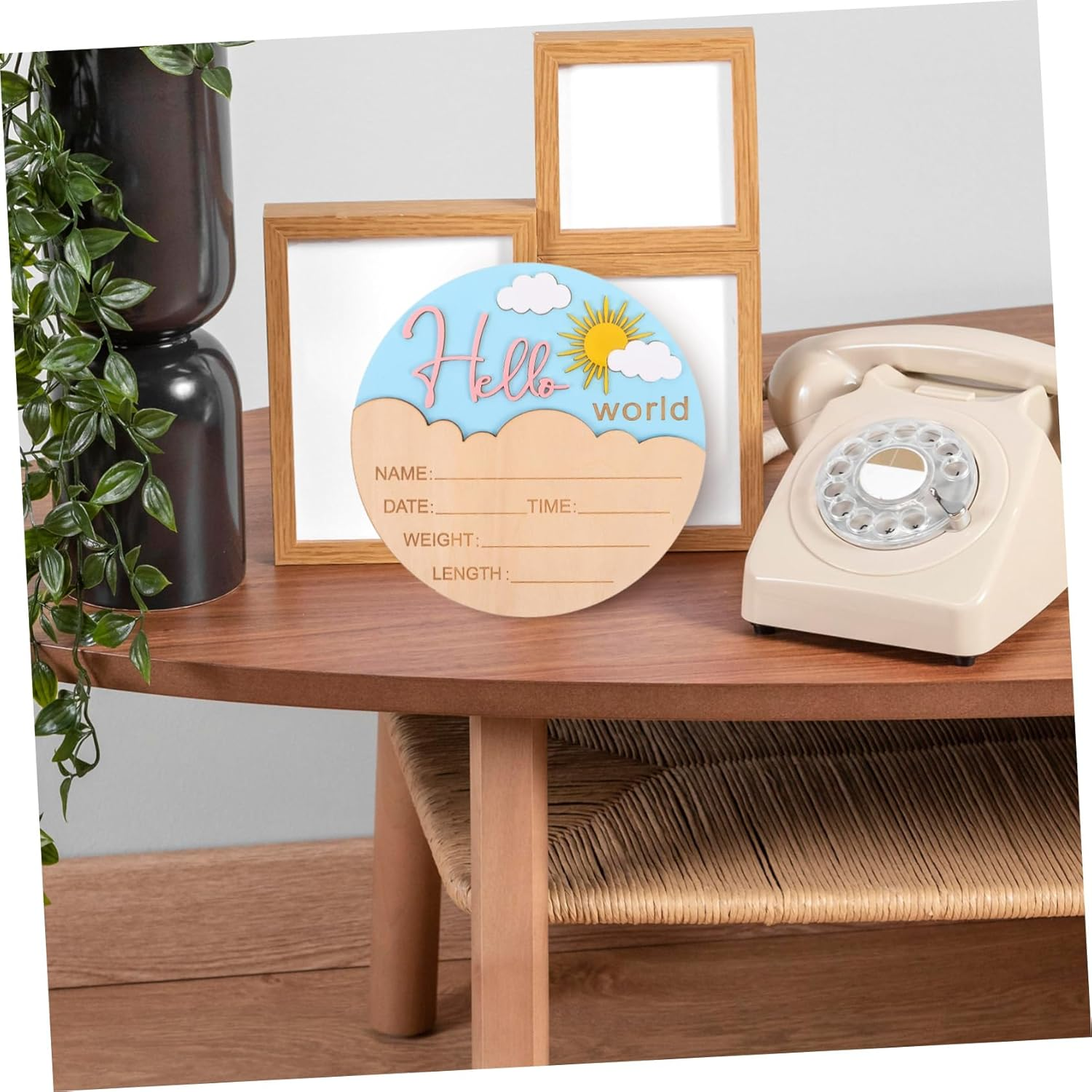 Milisten Elegant Birth Plaque for Newborn Photo Prop Unisex Design for Shower Nursery and Hospital Use Timeless Keepsake for Celebrating Arrival