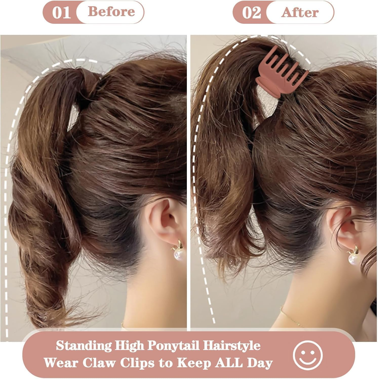 Matte Double Row Teeth Hair Claw Clips for Women, 8PCS Medium-Sized Strong Hold Non-Slip Grip for Thin and Thick Hair - Orevan image number 3