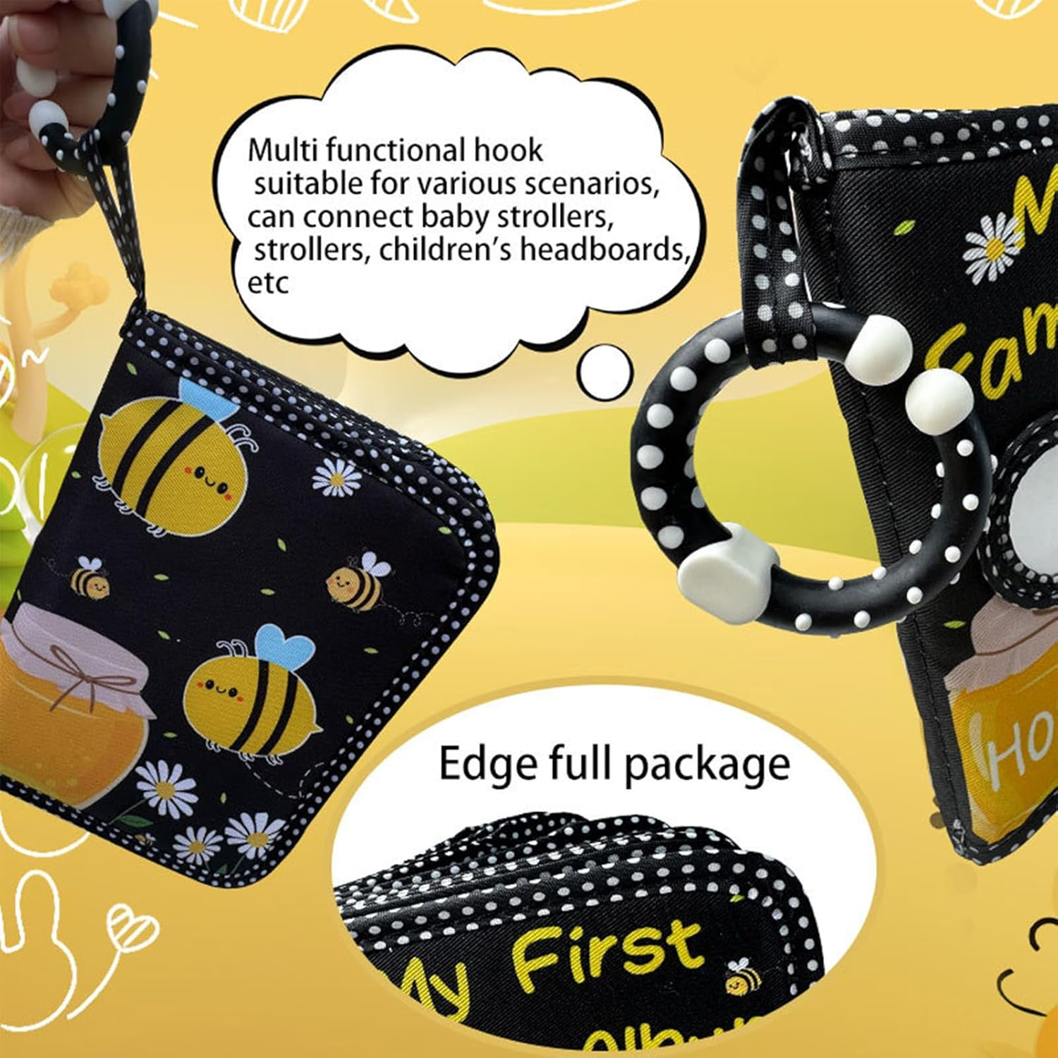 First Baby Album | Honey Design Family Photo Holder | Padded Infant Scrapbook For, Gentle Corner Keepsake Book, Portable Snapshot Storage, Cute Nursery Must-Have image number 5