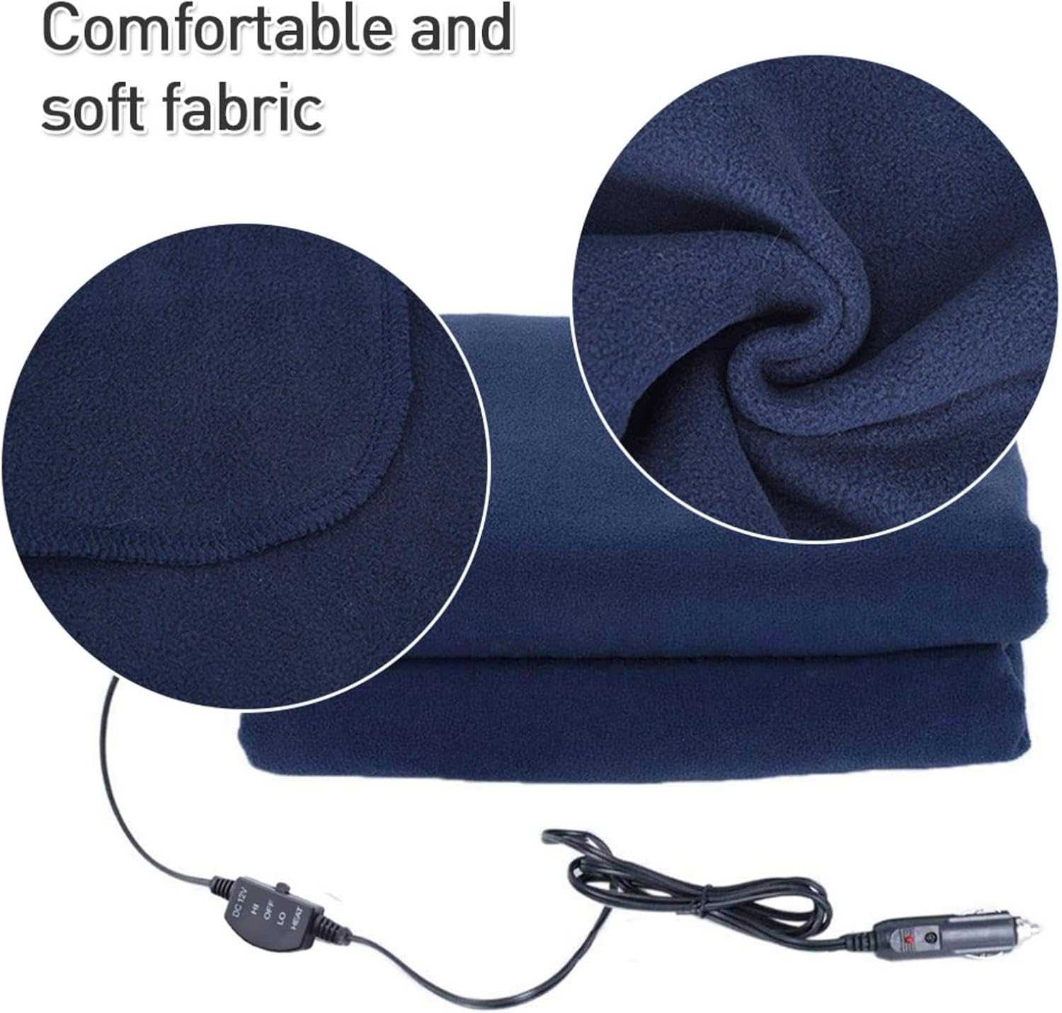 Car Heating Blanket - 12V Electric Heated Blanket, Travel Heating Blanket | Car Heated Blanket, 3- Control Car Blanket & Cold Weather Blanket for Camping & Winter (145 * 100Cm) image number 6