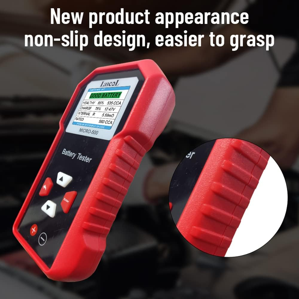 12V Car Battery Tester, LCD Color Display Car Motorbike Battery Cranking Charging Tester Lead-Acid Lithium Battery Charging Cranking System Tester for Car Truck Marine Motorcycle SUV Boat