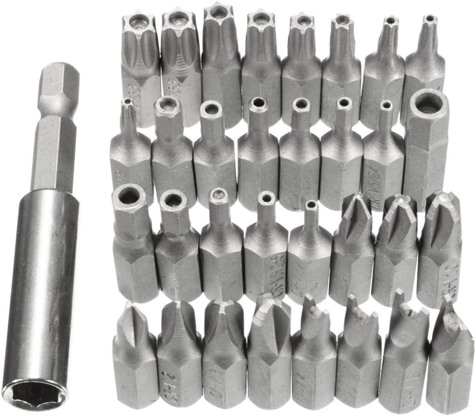 33Pcs Tamper Proof CRV6150 Screwdriver Bit Set with Magnetic Holder for Any Drills Screwdriver Nutdrivers Bits Hand Tools with Storage Case image number 4