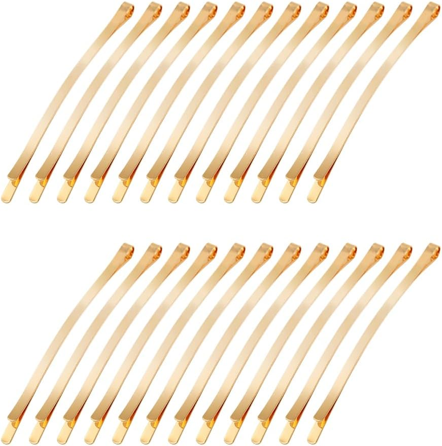 60 Pieces Long Metal Hair Pins Secure Grip Simple Decorative Hair Pins Non-Slip Hair Pins Invisible Hair Clips Large Hair Pins for Bun Gold 8.5 X 0.3 Cm