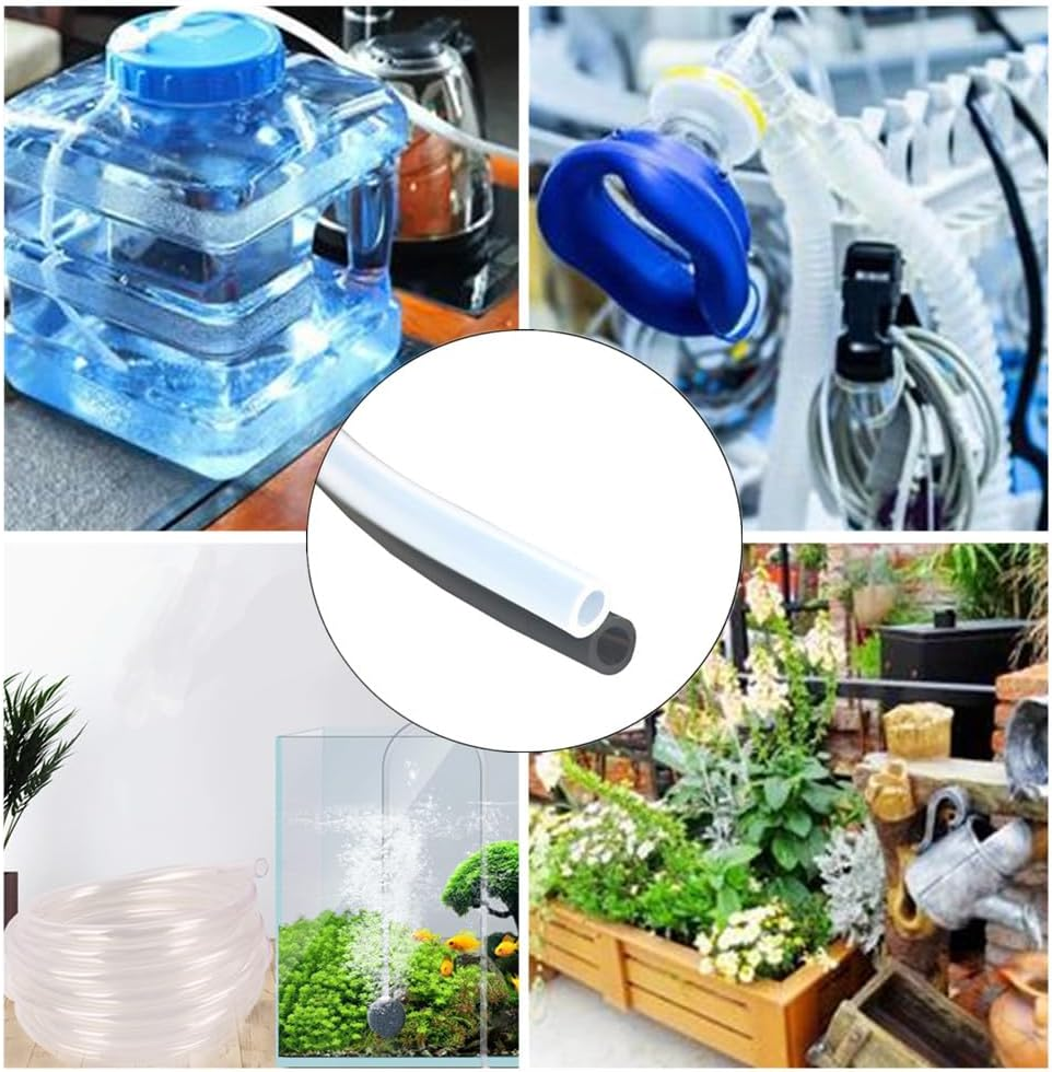 Flexible Hose Pipe,Silicone Tube,Water Pump Hose Silicone Tubing Replacement 5M Length Universal Fit,Food Grade Transparent Silicone Rubber Tube Hose Pipe for Pump Transfer Clear image number 2