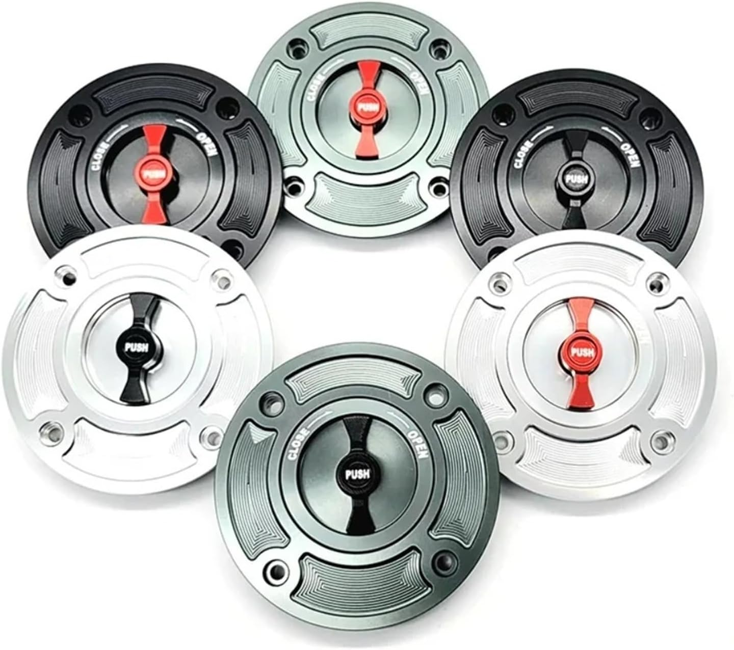 Motorcycle CNC Fuel Tank Cap Cover Compatible with Suzuki GSXR600 GSXR750 GSXR1000 GSXR1300 TL1000S TL1000R GS500 - No.1 image number 2