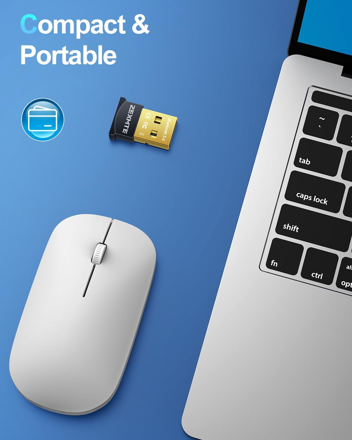 ZEXMTE 5.4 USB Bluetooth Adapter for PC, Bluetooth Dongle, Long Range Bluetooth Transmitter&Receiver, Plug-And-Play for Desktop, Laptop, Mouse, Keyboard, Headsets, Speakers Support Windows 11/10/8.1/7 image number 4