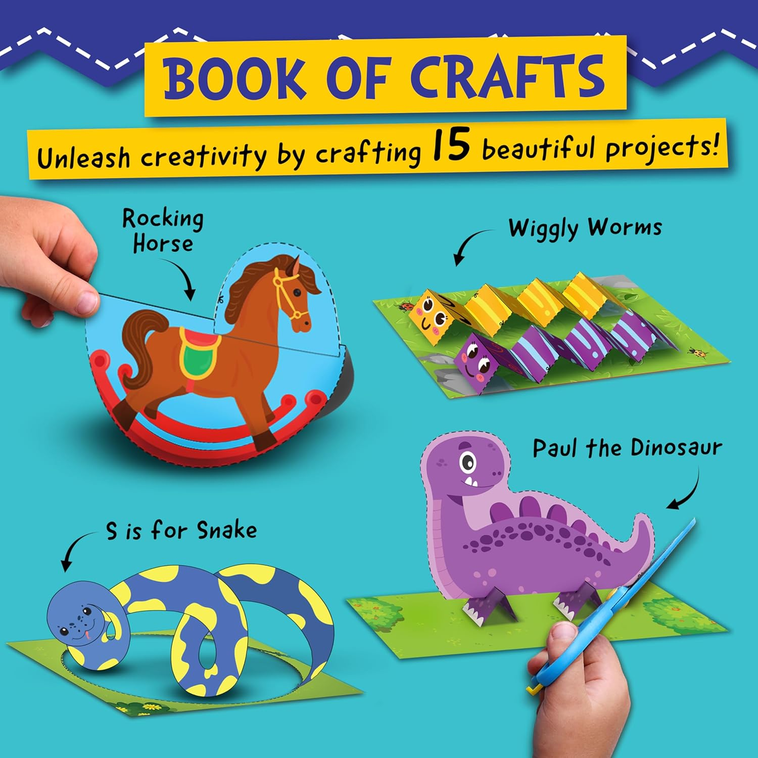 Toddler Scissor Skills - Art Supplies & Crafts Kit for Kids, Safety Scissors, Fine Motor Toys, Birthday Gifts for Boys & Girls Ages 3, 4, 5, 6, 7 Year Old, Preschool Learning Activities Books image number 6