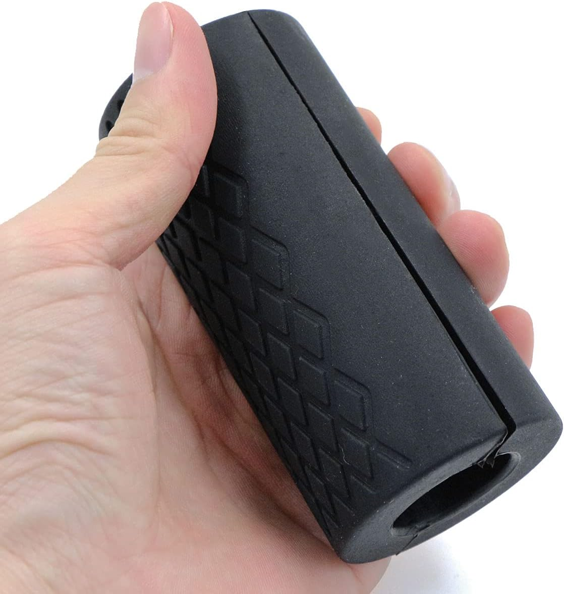 Barbell Grips Weight Lifting Dumbbell Grips Pads - Small Size Thick Dumbbell Grips Increase Grip Strength Non-Slip for Bodybuilding, Fitness, Grip Strength Training, Pack of 2 Silicone Grips, Black image number 2