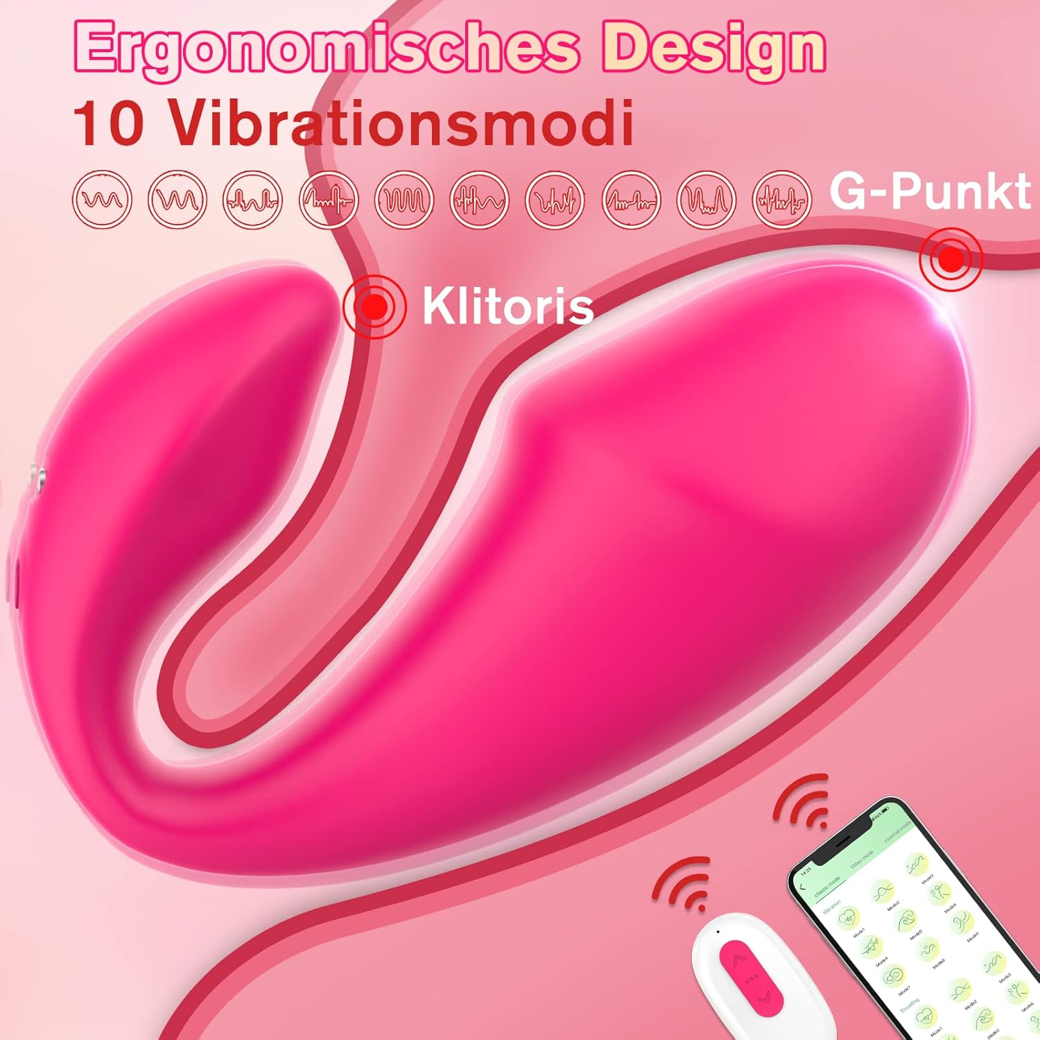 Vibrator with App and Bluetooth for Her Clitoris G-Spot & Vaginal, Portable Dildo, Stimulator with 10 Silicone Vibration Modes, Wearable Love Balls Sex Toy with Remote Control for Couples