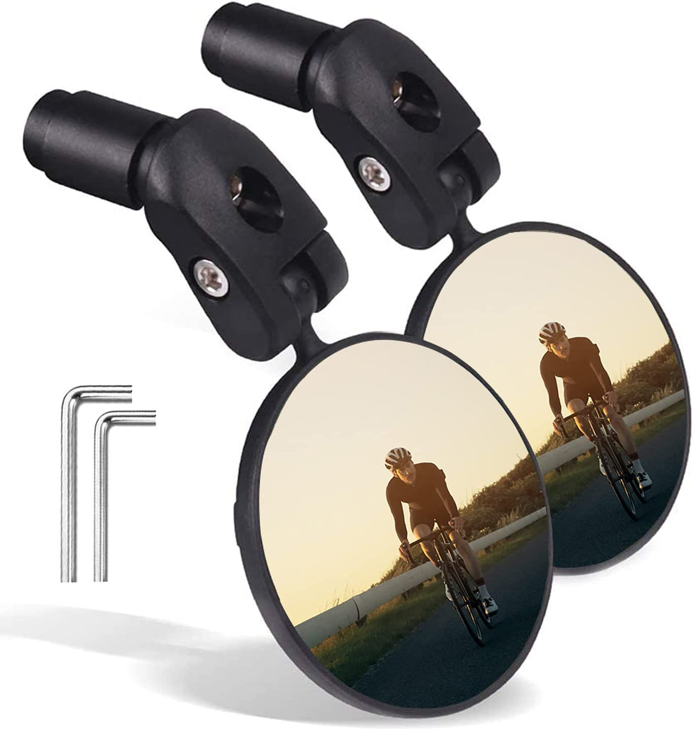 LWPITTY Bike Mirrors 2Pcs Bar End Bicycle Mirrors for Handlebars Bicycle Cycling Lightweight Rear View Mirrors, Safe Rearview Mirror with a Bike Mirror for Mountain Road Bike Bicycle image number 4