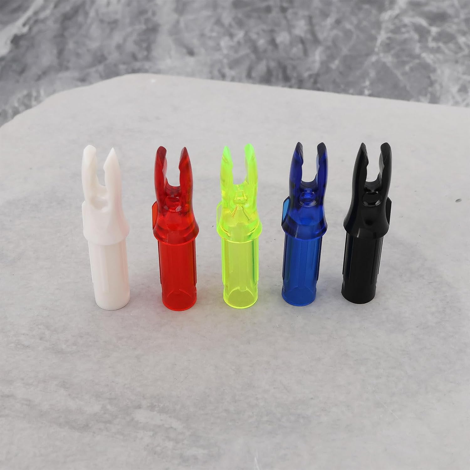 VGOL 50PCS Archery Arrow Nocks for Carbon Arrow Nocks with an Inner Diameter of 6.2Mm 32Mmx6.2Mm Black/White/Transparent Red/Transparent Blue/Transparent Yellow image number 3