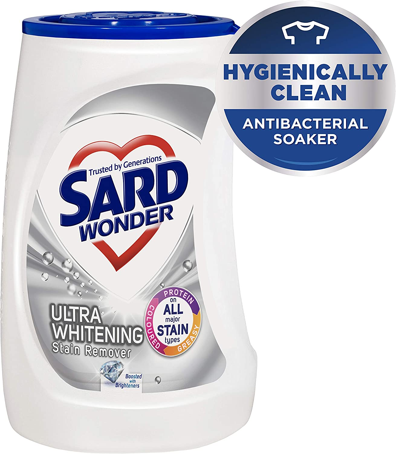 Sard Ultra Whitening Stain Remover Powder, in Wash Booster, Antibacterial Soaker, 1Kg (Pack of 2)