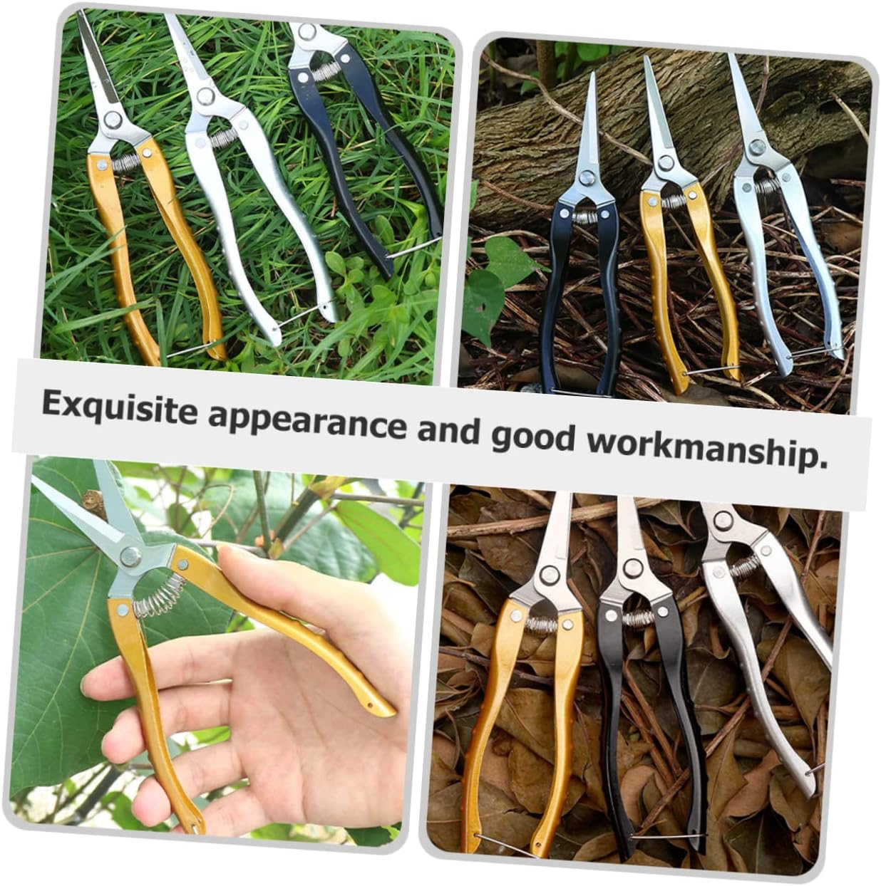 ORFOFE 2Pcs Pruning Shears Stainless Steel Garden Tools for Gardening Trimming Scissors Plant Shears Flower Pruning for Garden Vegetables image number 2