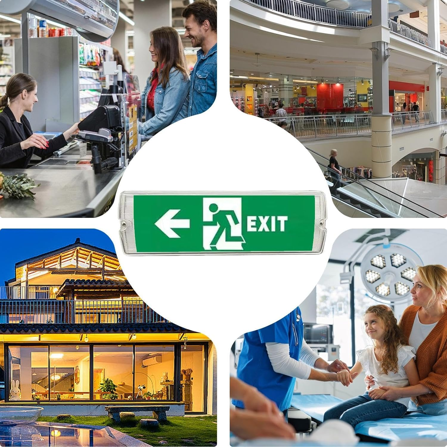 Light up Exit Signs - Evacuation Indicator Light | LED Safety Exit Evacuation Light, Evacuation Indicator Light for Shopping Malls image number 5