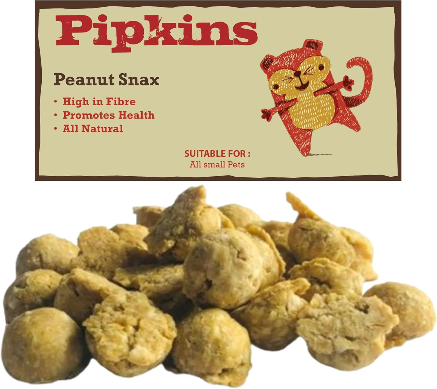 Pipkins Peanut and Pea Flaked Snax Treats for Small Animals - Ideal Treat for Rabbits, Guinea Pigs and Hamsters - Rich in Protein and Fibre - 140G