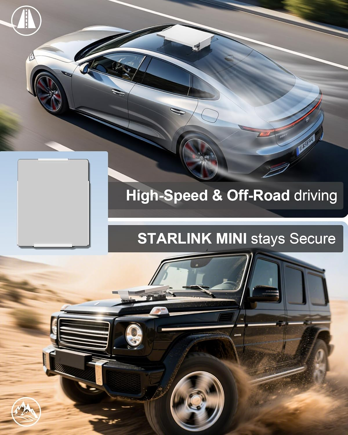 For Starlink Mini Mount, Magnetic Starlink Mini Car Mount Base Suction Cup Accessories Truck RV Flat Rack Roof Sunroof Kit Boat V4，For Camping, High-Speed & Extreme Conditions (White) image number 2