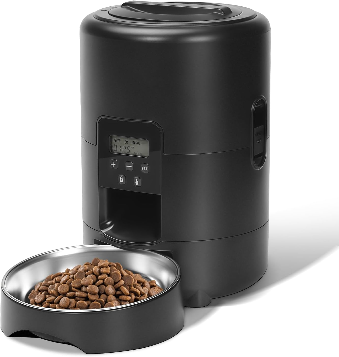 BFLICROY Automatic Cat Feeder, 2L Timed Pet Feeder, Reliable Scheduled Dog Food Dispenser, 1-4 Meals/Day, 1-40 Portions/Meal, Programmable Control, Dual Power Supply image number 3