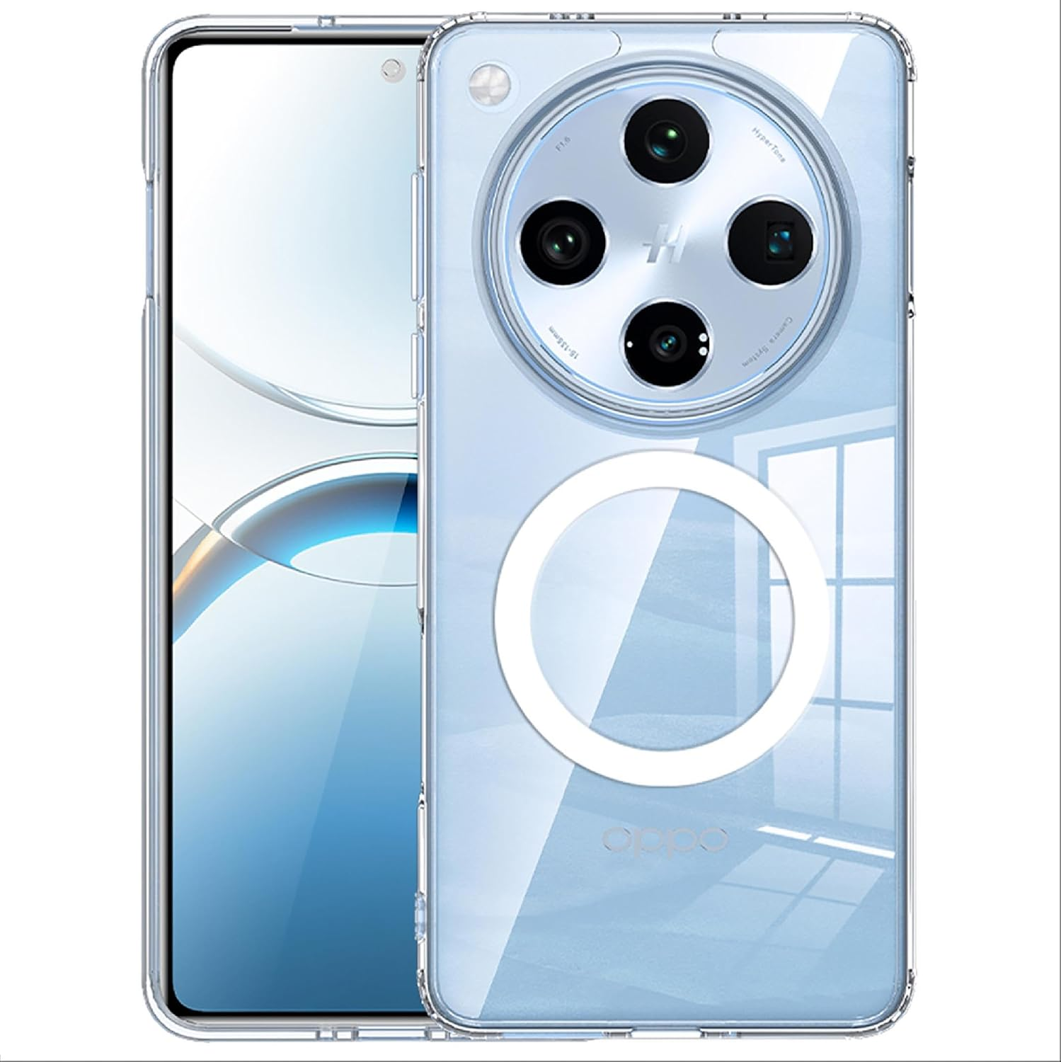 GIOPUEY Magnetic Mobile Phone Case for Oppo Find X8 Case, Case Compatible with Magsafe, Matte PC Back + TPU Bumper Shockproof Protective Case - Black