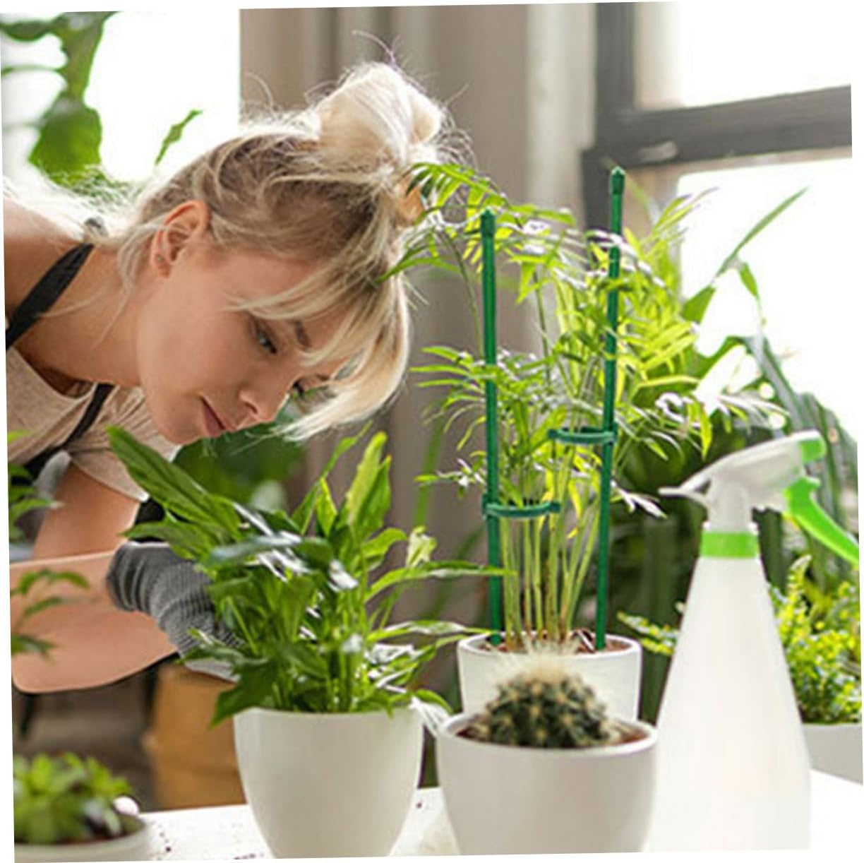 Toddmomy Plant Support Stakes for Garden Outdoor Use Single Stem Floral Flower Support Stake Connectors image number 6