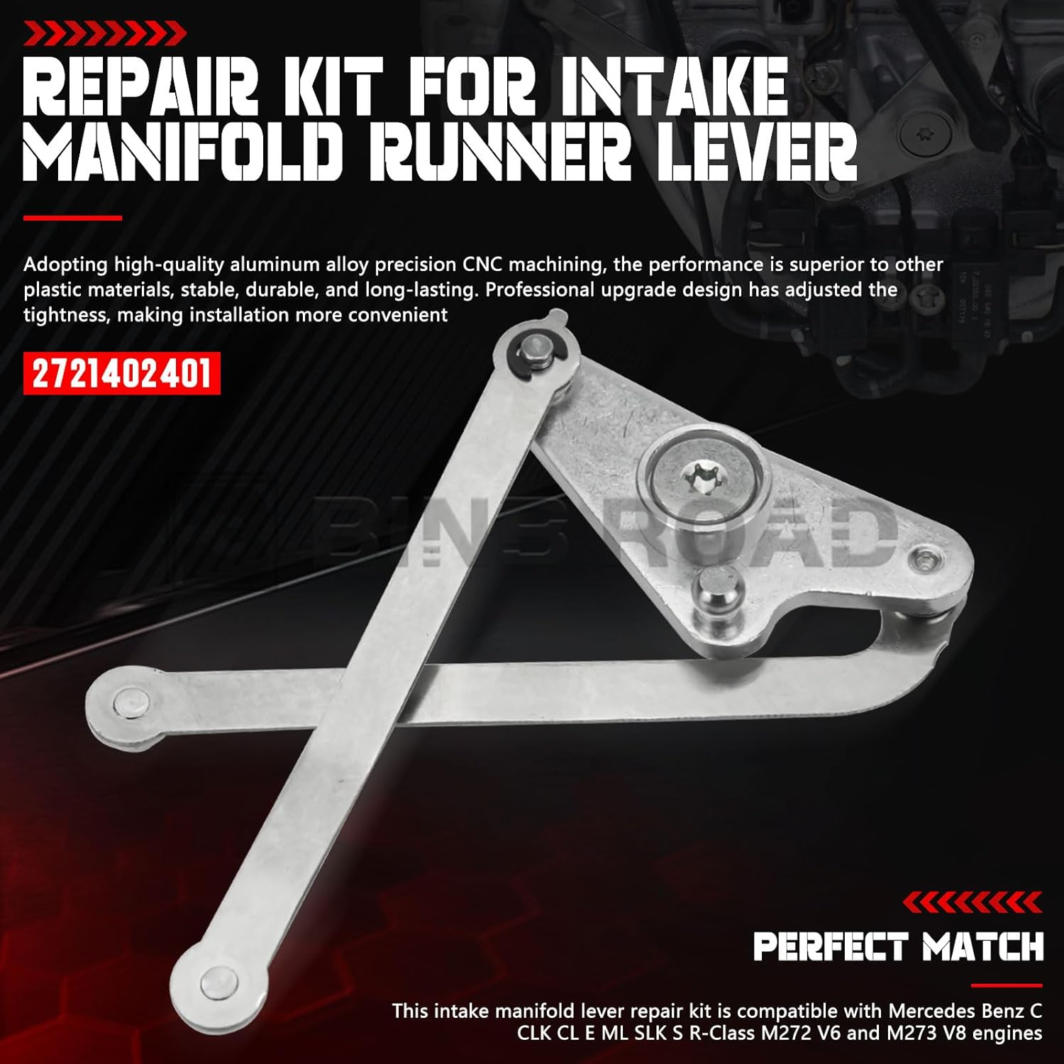 BINB ROAD Intake Manifold Swirl Air Flap Runner Repair Kit 2721402401 273140070164 Compatible with Mercedes Benz C300 C350 CLK350 image number 6