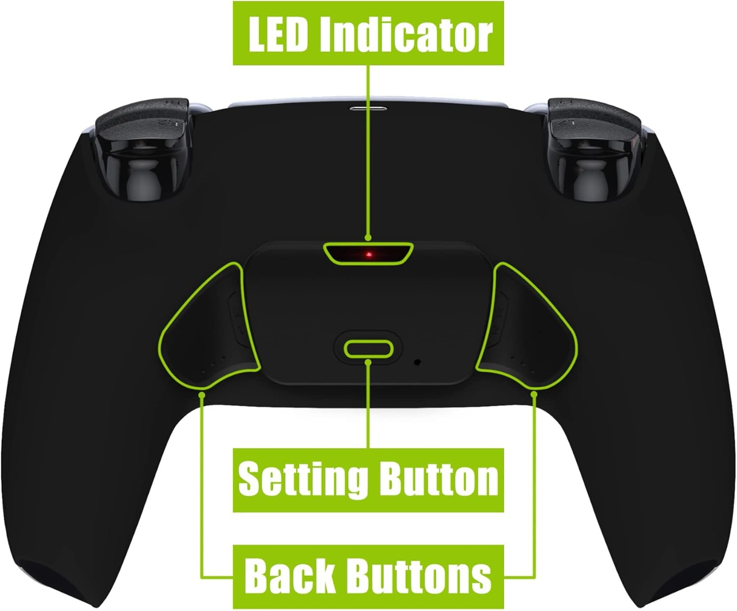Extremerate Black Back Paddles Programable Rise V3 Remap Kit for PS5 Controller BDM-030 040 050, Upgrade Board Redesigned Bottom Shell Back Buttons Attachment for PS5 Controller - NO Controller