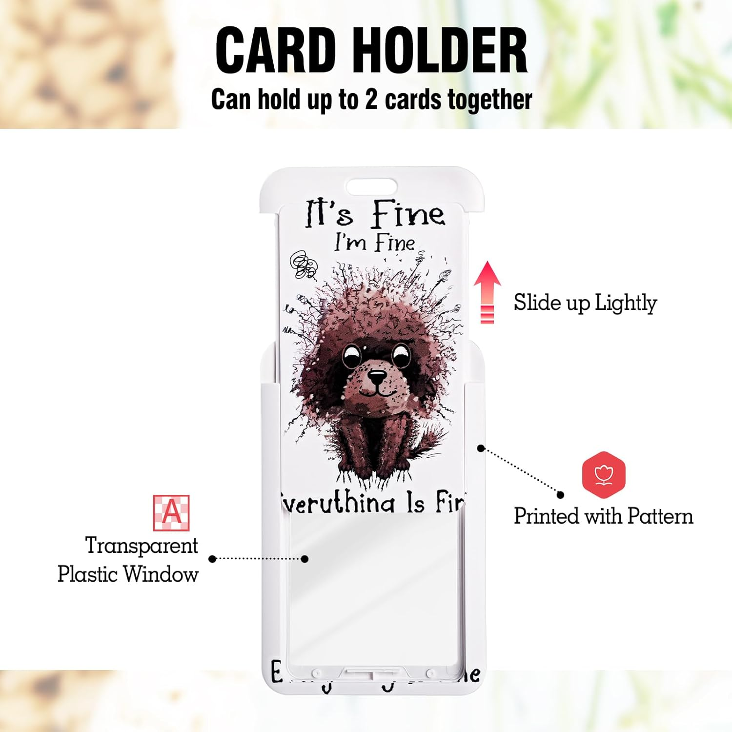 Hianjoo Badge Holder Retractable with Lanyard, ID Card Holder with Belt Clip Retractable Reel Neck Lanyard for Students Office Staff, Cute Dog image number 2