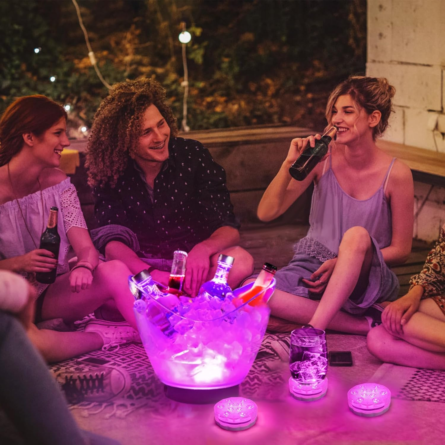 Rechargeable Magnetic Submersible Led Lights - RGBW Lights Remote Controlled Color Changing Waterproof Led Bathtub Lights for Hot Tub Pond Pool Fountain Aquarium Vase (2 Pack) image number 5