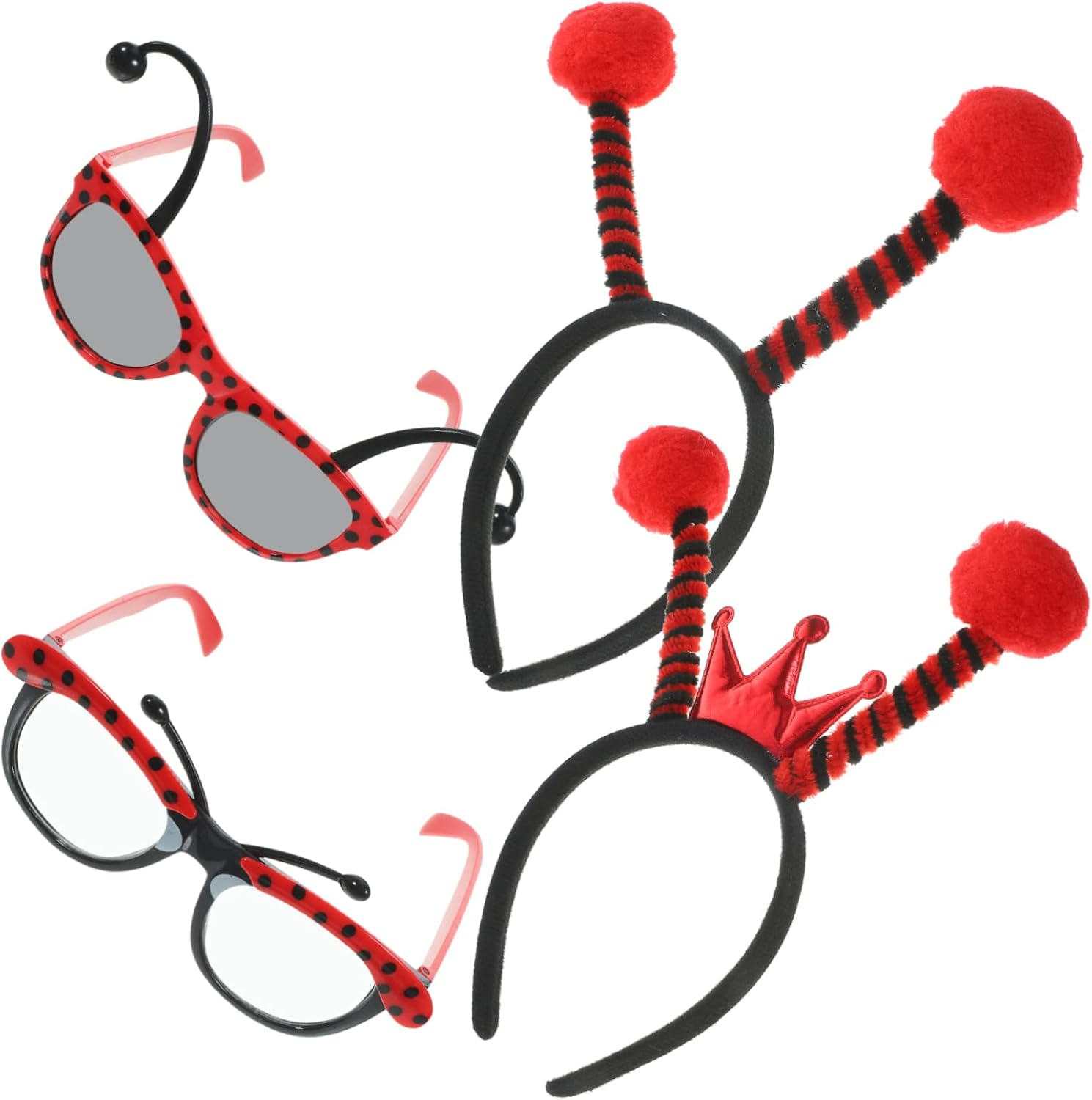 Vaguelly 2 Sets Ladybug Headband Costume Accessory Ladybug Glasses Party Favor Photo Prop Headband image number 3