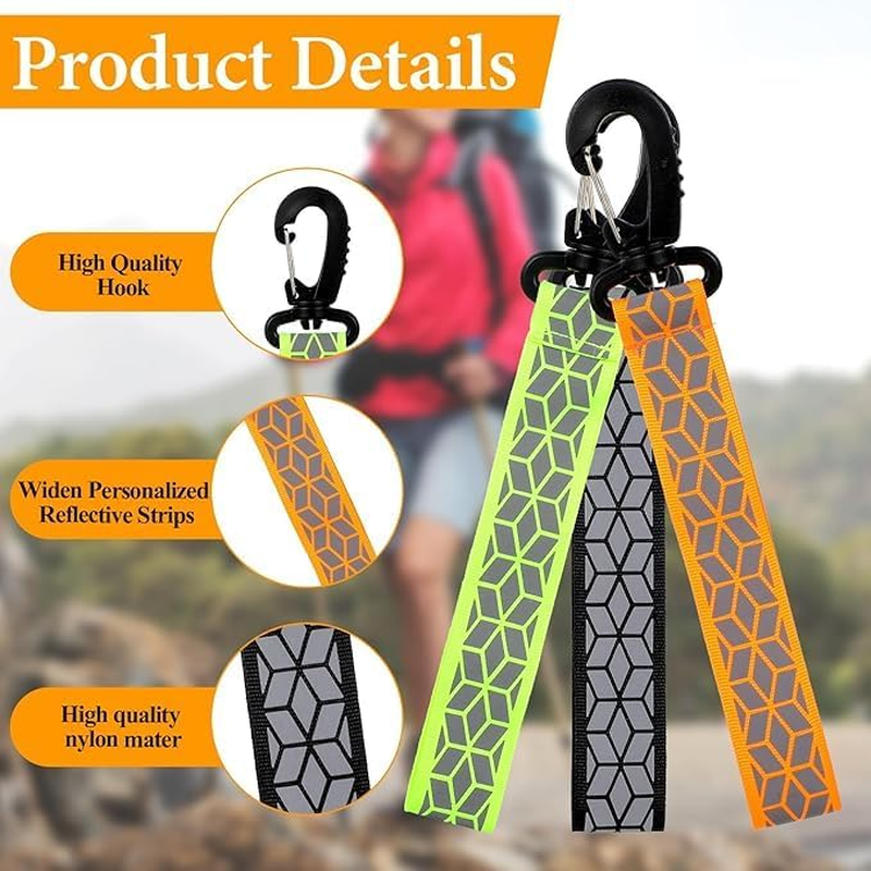 TOYSS 6Pcs Reflective Safety Keychains, Reflective Pendants, Safety Reflector Tags, Keyrings