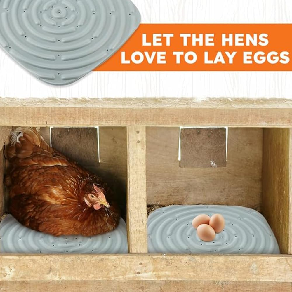 6 PCS Chicken Nesting Box Pads,Chicken Nesting Pad Washable Reusable Nest Box Liner Chicks Bedding Mat for Chicken Coop Laying Eggs Liner,Chicken Nesting Pads for Coop,11.8 X 11.8 Inch(Grey) image number 1