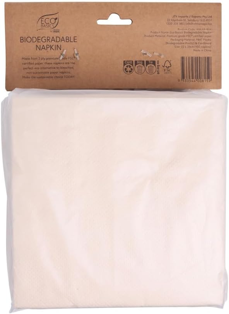 Eco Basics Biodegradable Napkin 100 Pack image number 1