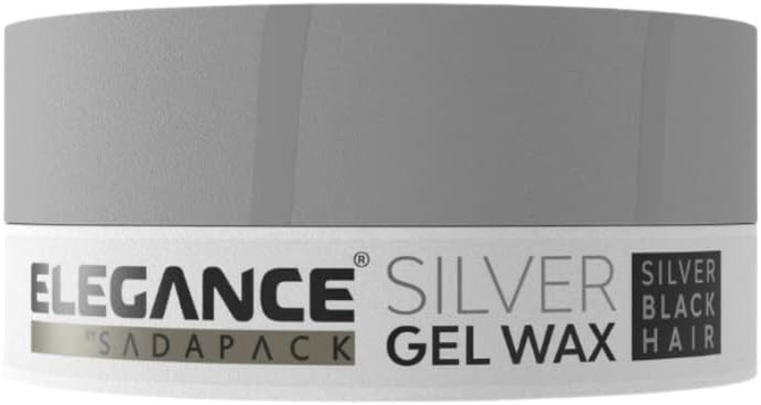 Elegance E Hair Products - Silver Color Hair Styling Gel Wax 4.93 Oz - Medium Control, Shinny Finish, Effortless image number 1
