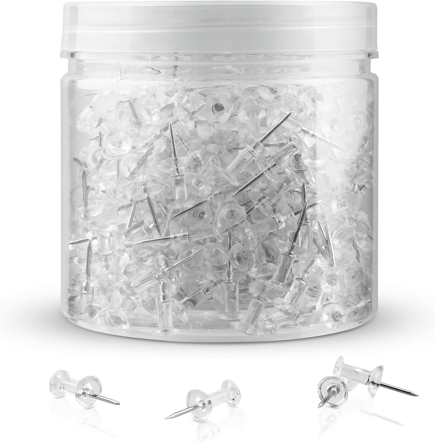 400Pcs Silver Thumb Tacks, Flat Push Pins for Bulletin Board, Cork Board Wall Hangings, Desk Decor Organization