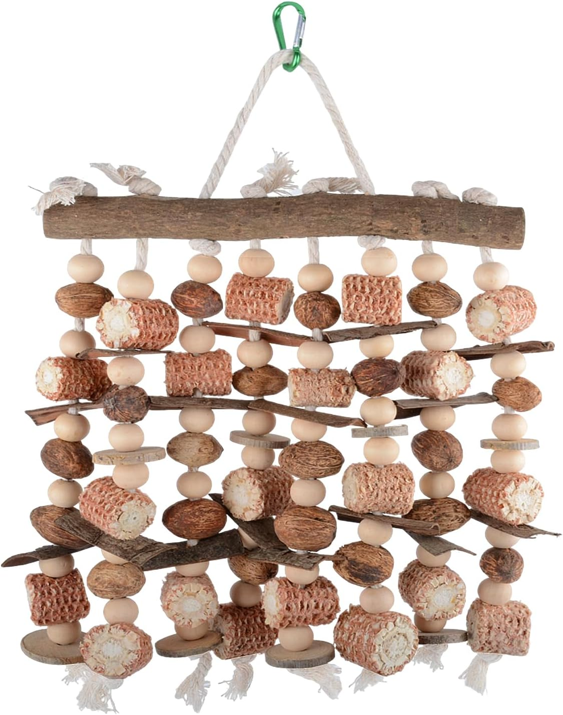 Large Parrot Toy, 18-Inch Natural Wood Chew and Tear Toy for African Grey Parrots image number 1