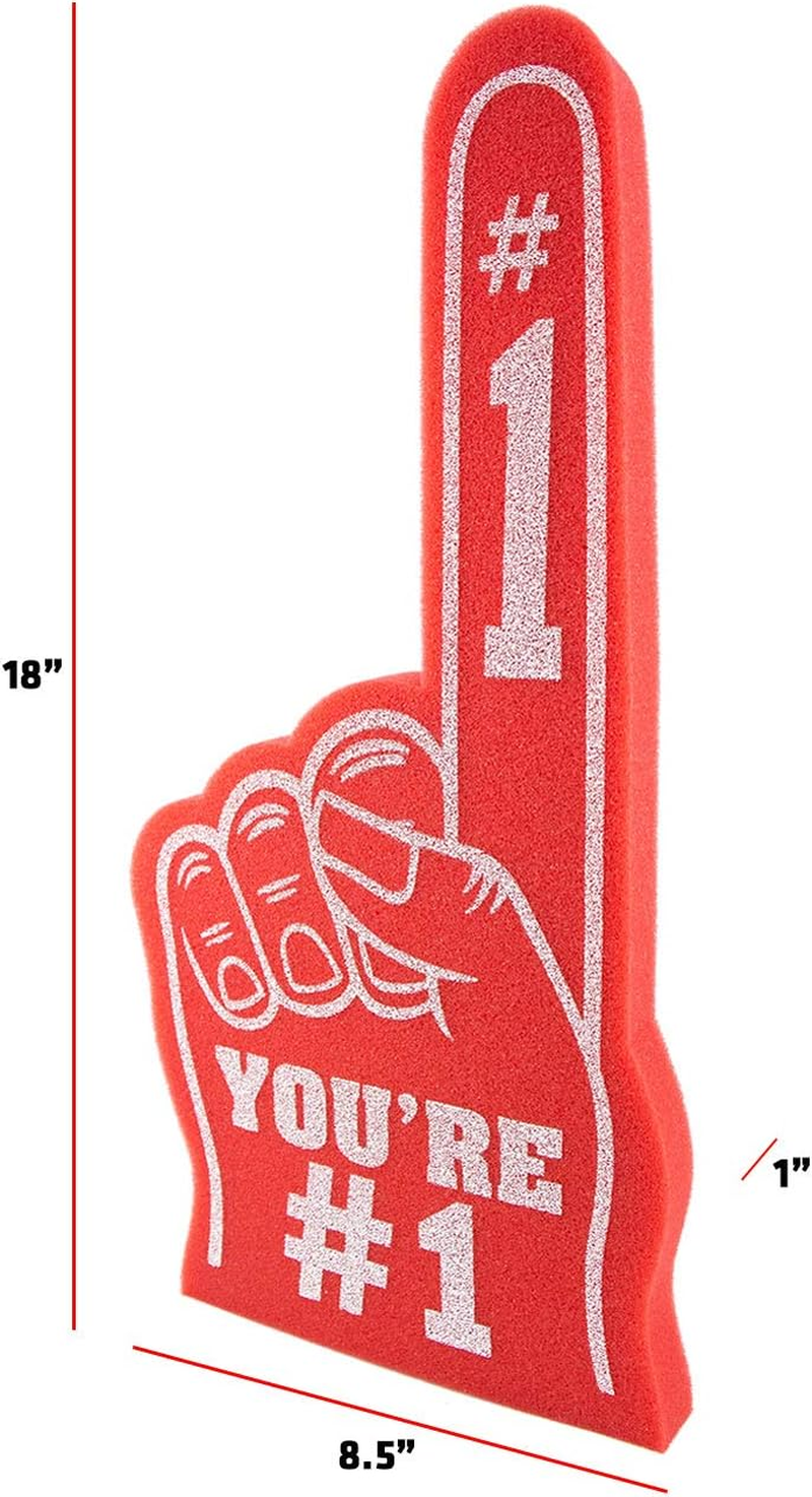 Giant Foam Finger 18 Inch- You'Re Number 1 Foam Hand for All Occasions - Cheerleading for Sports - Exciting Vibrant Colors Use as Celebration Pom Poms- Great for Sports Events Games School Business - Black image number 7