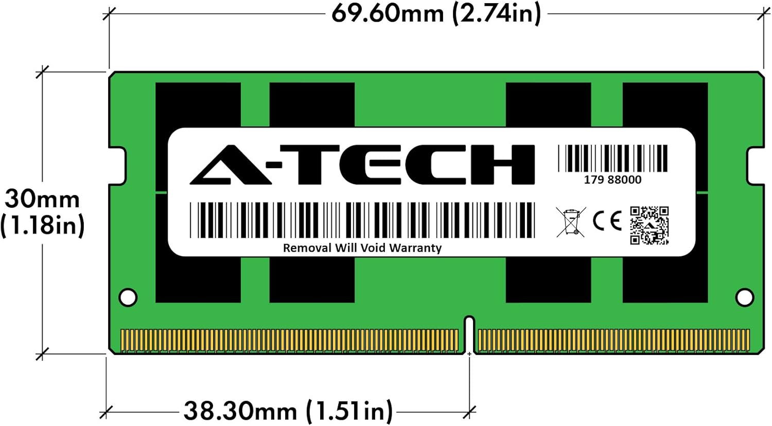A-Tech 64GB (2X32Gb) DDR4 2666Mhz SODIMM PC4-21300 2Rx8 Dual Rank 260-Pin CL19 1.2V Non-Ecc Unbuffered Notebook Laptop RAM Memory Upgrade Kit image number 3