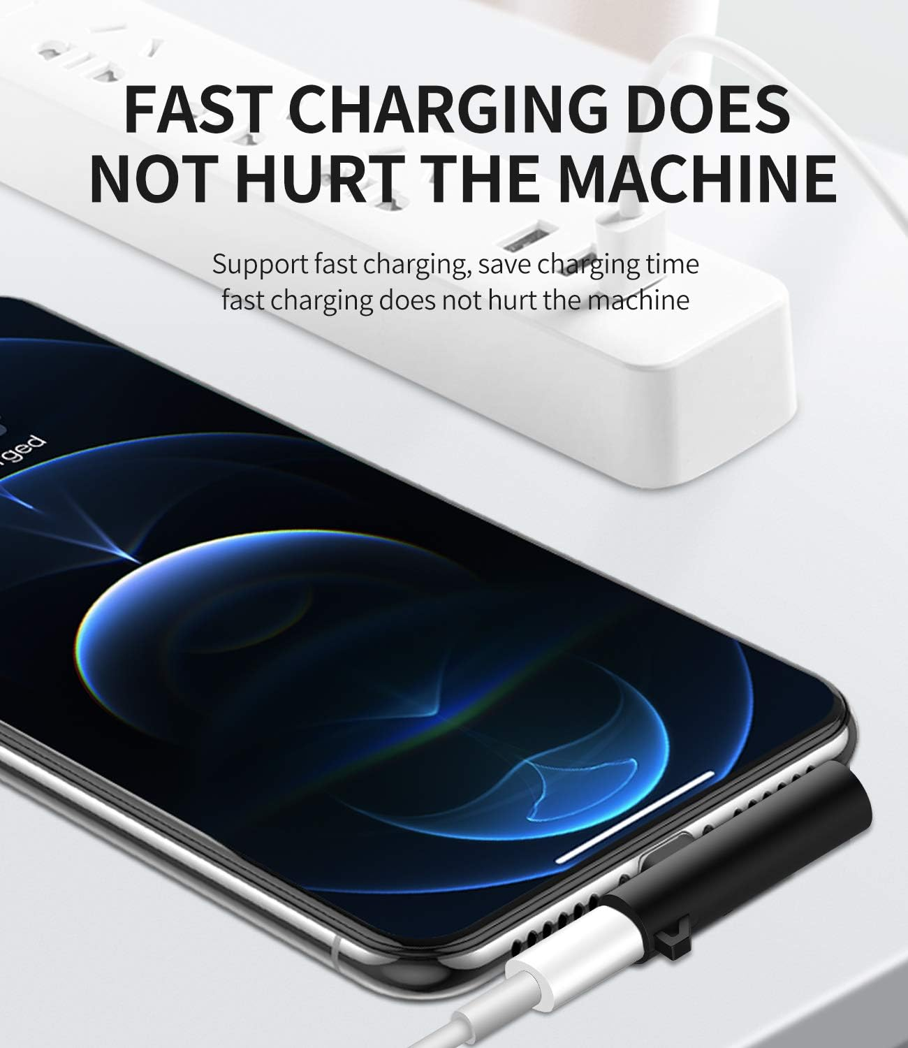 Iphone AUX Adapter for Headphone Dongle(2In1) Lightning to 3.5Mm Jack Cable Charger Splitter Audio Cord Apple MFI Certified for 14 13 12 11 Pro Max X Xs Se 7 8 plus Ipad Earphone Music Adaptador Para image number 5