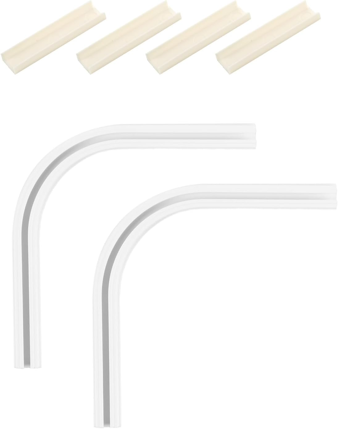 TYRON 90 Degree Ceiling Corner Bends Track for Adhesive Curtain Track(2 PCS), White image number 6