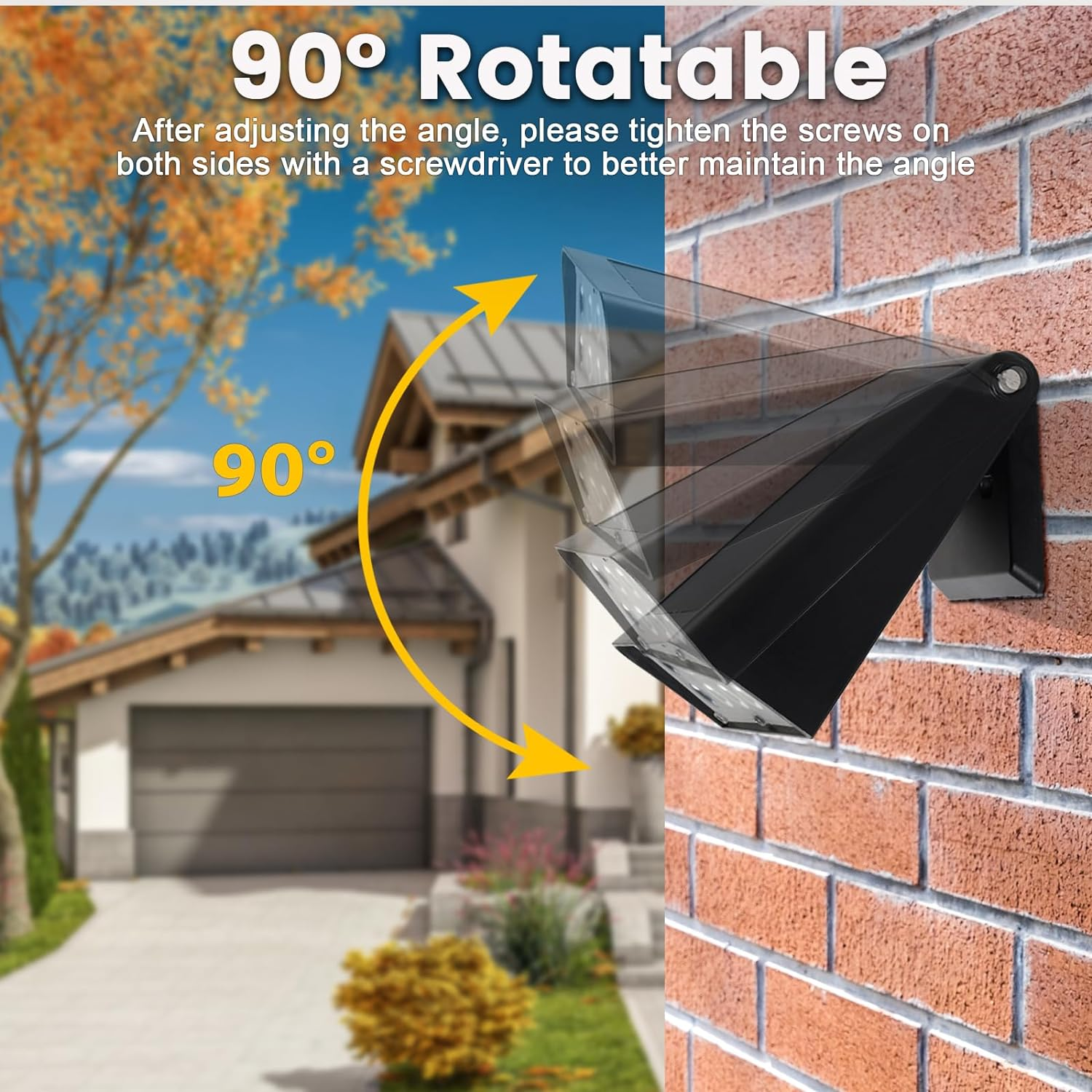 Patio Wall Light Solar Powered, Dusk-To-Dawn Light Sensor Deck Lights, 2-Mode 90&deg; Rotatable, Outdoor Wireless Security Lights Waterproof, Solar Spotlight for Porch, Garage, Fence, 2-Pack