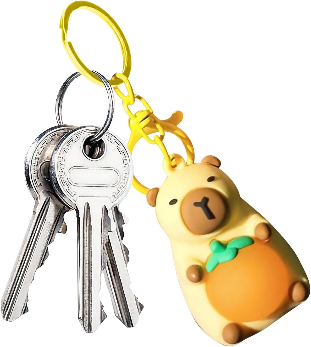 Capybara Keychain Mini - Illuminated Funny Pendant | Realistic Toy Key Ring Accessory | Cute Bag Charm for Wallets Wallets | Creative Party Gift Idea image number 1