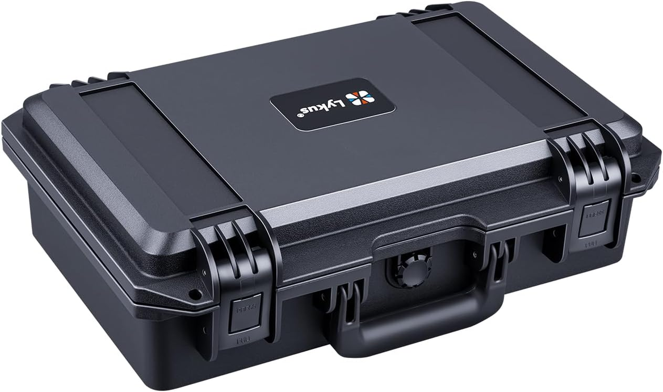 Lykus HC-3910 Waterproof Hard Case with Customizable Foam Insert, Interior Size 15.31X8.94X4.53 In, Suitable for Electronics and More image number 1