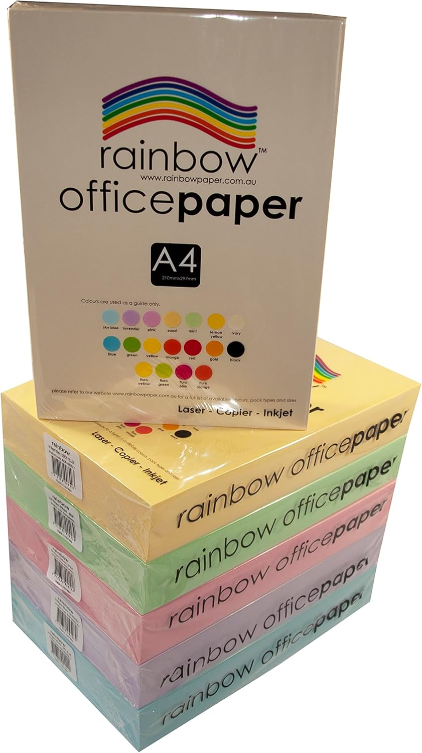 Rainbow A4 80Gsm Office Paper 500 Sheets, Sand