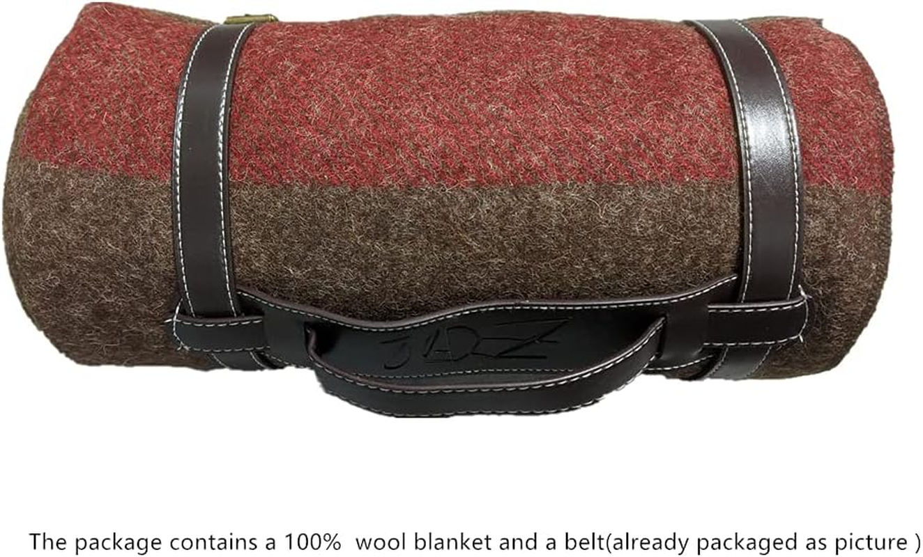 JQZ 100% Wool Blanket 4.5 LBS Swiss Army Military Reproduce Warm Thick Washable 59" X 80" Great for Camping Outdoors Sporting Events Survival & Emergency Kits image number 6